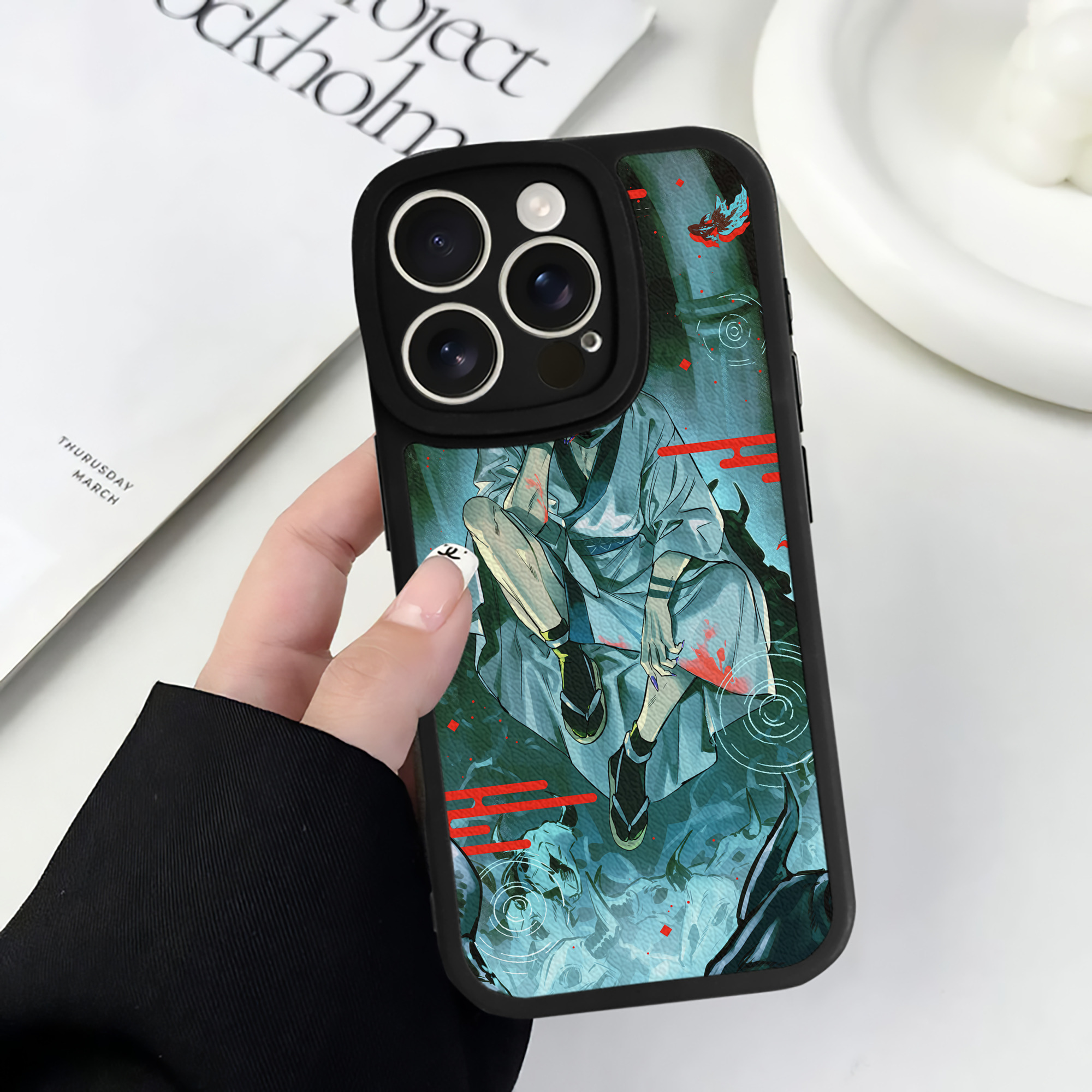 （画像用） 呪術廻戦 Jujutsu Kaisen 【iPhone 16シリーズ対応】シリコンスマホケース（レザー調） 材質：シリコン